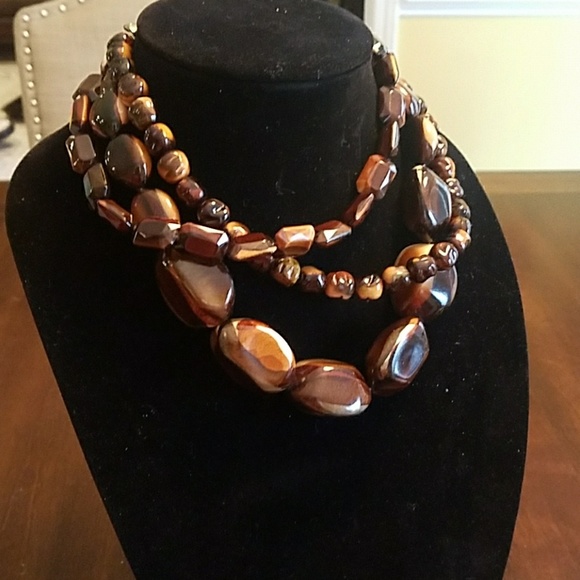 Brown stone necklace - Picture 1 of 4